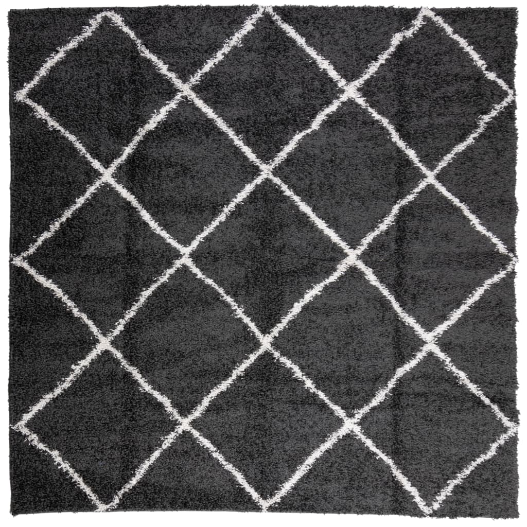 Thumbnail - vidaXL Teppich Shaggy Hochflor Modern Schwarz und Creme 240x240 cm
