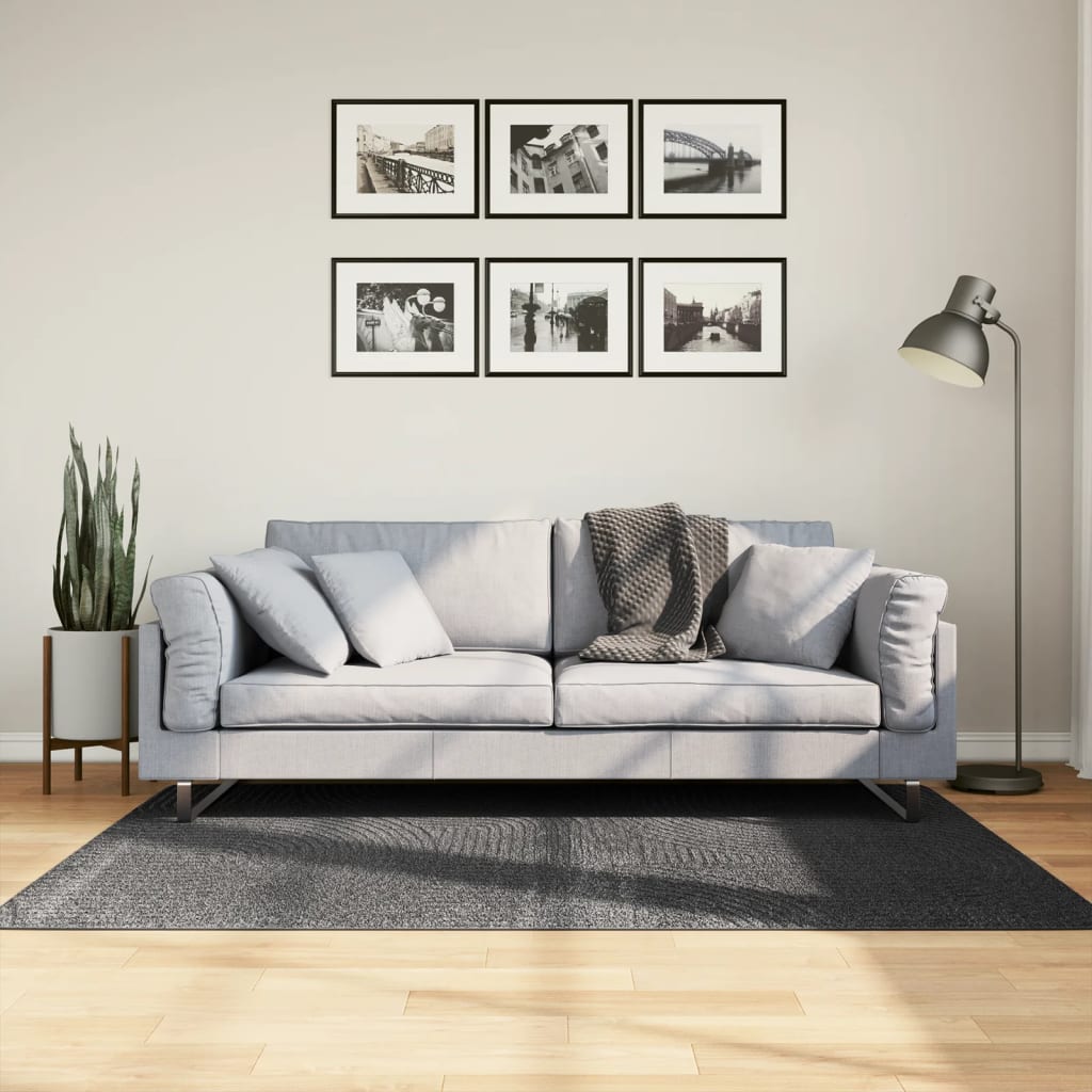 Thumbnail - vidaXL Teppich IZA Kurzflor Skandi-Stil Anthrazit 120x170 cm