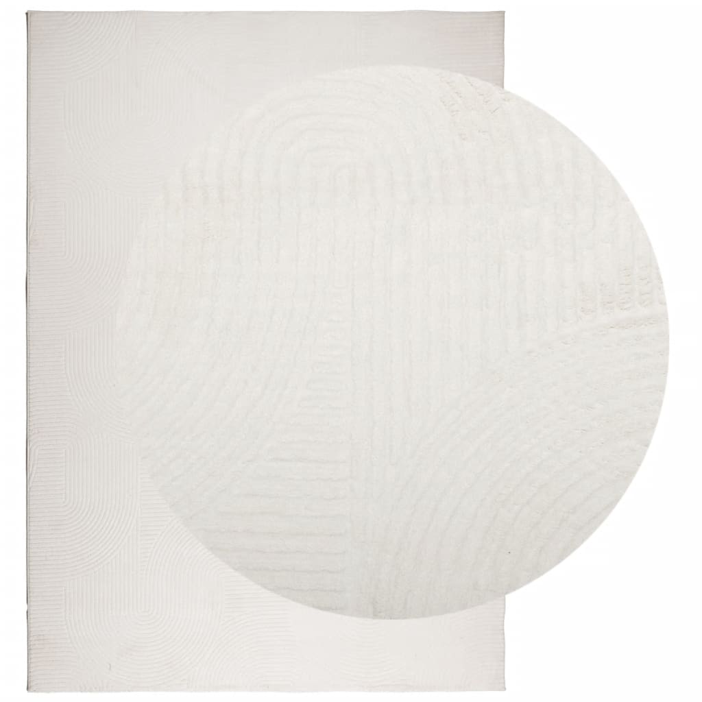 vidaXL Vloerkleed IZA laagpolig Scandinavisch 140x200 cm crèmekleurig afbeelding