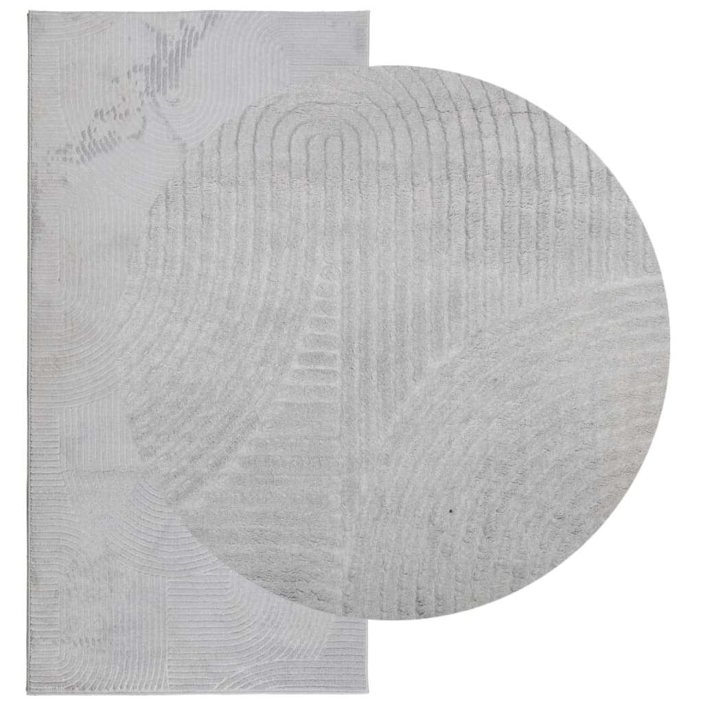 vidaXL Vloerkleed IZA laagpolig Scandinavisch 100x200 cm grijs afbeelding