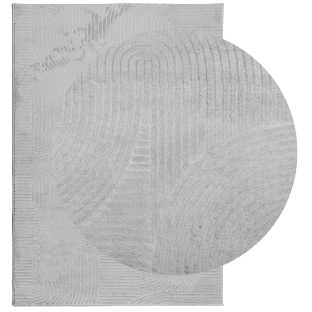 vidaXL Covor "IZA" aspect scandinav, cu fire scurte, gri, 140x200 cm