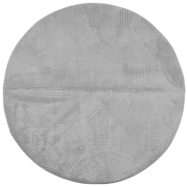 vidaXL vaip IZA, l&uuml;hikese narmaga, Skandinaavialik, hall, &Oslash;160 cm