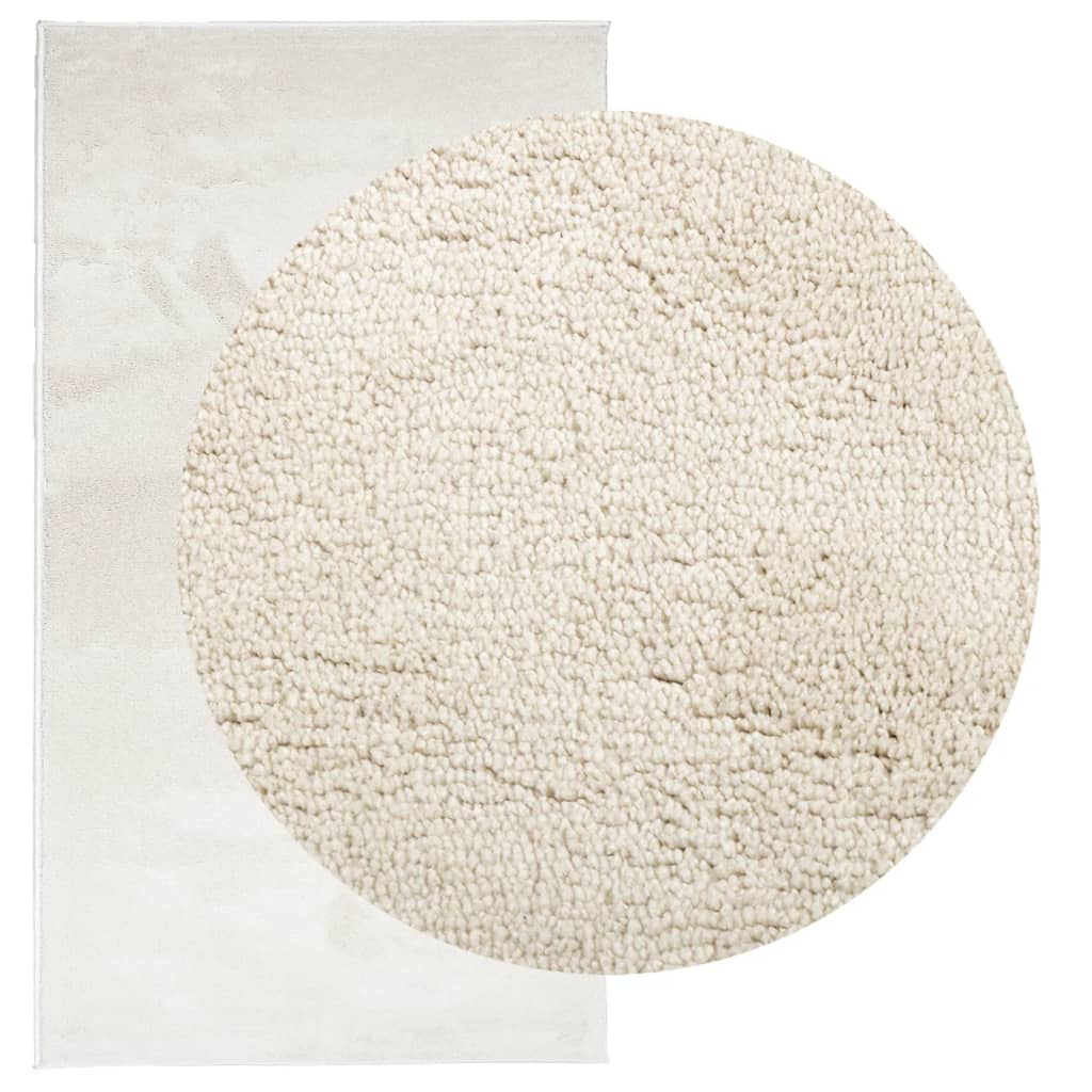 vidaXL Vloerkleed OVIEDO laagpolig 80x150 cm beige afbeelding