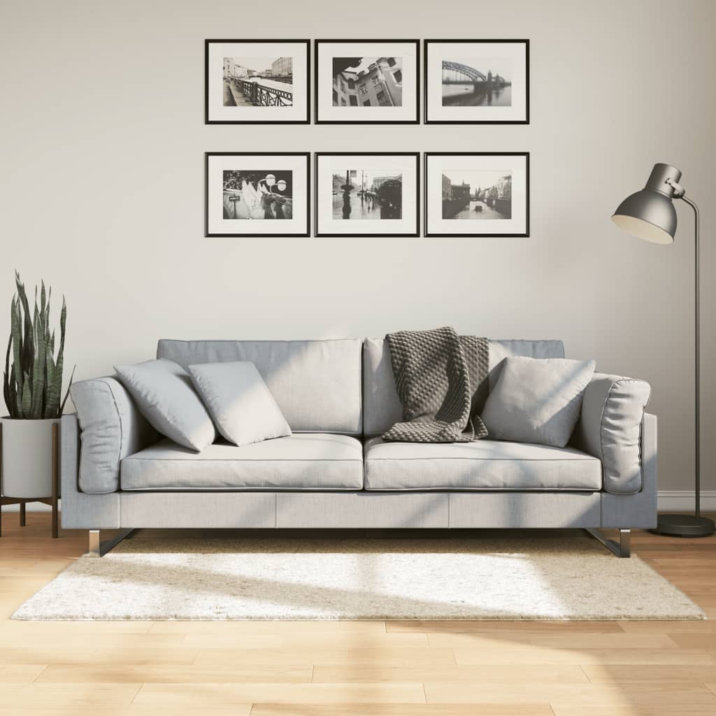 vidaXL gulvtæppe OVIEDO 80x150 cm kort luv beige