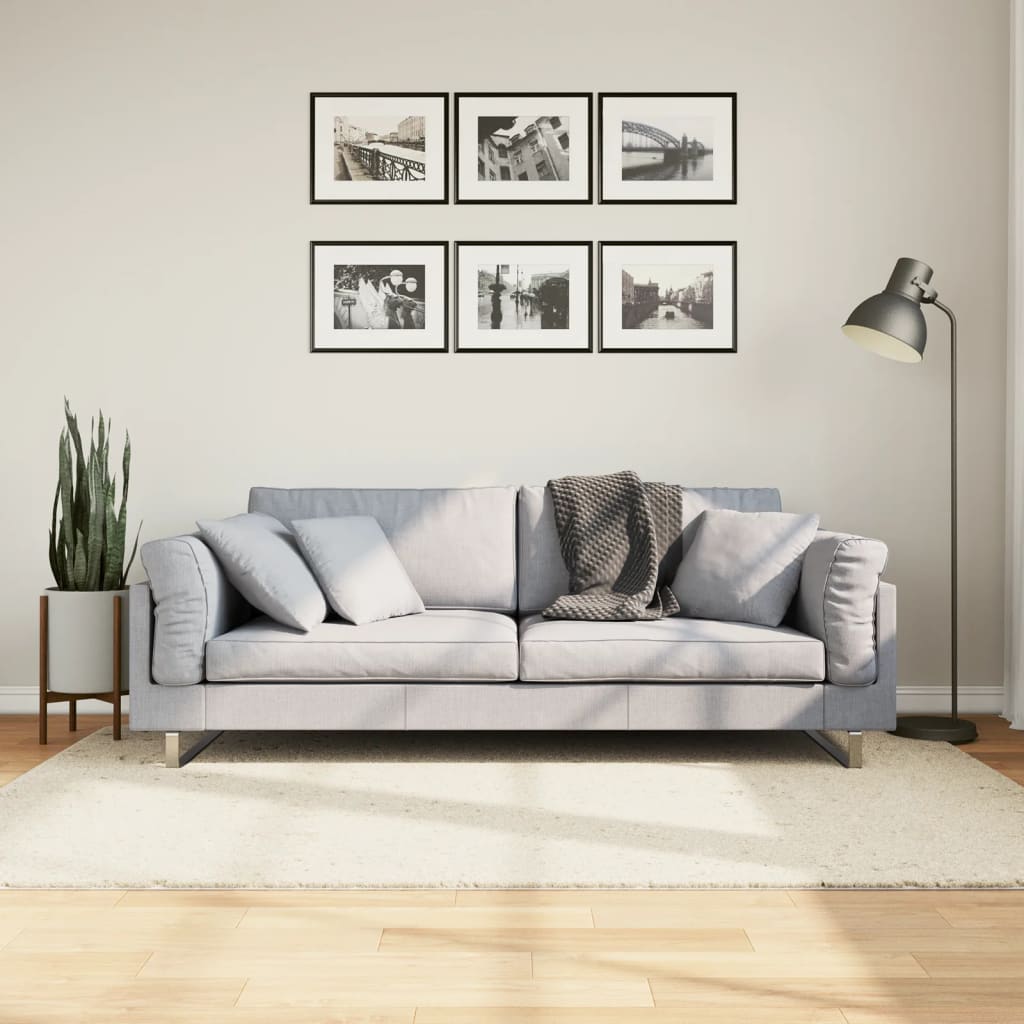 vidaXL gulvtæppe OVIEDO 140x200 cm kort luv beige