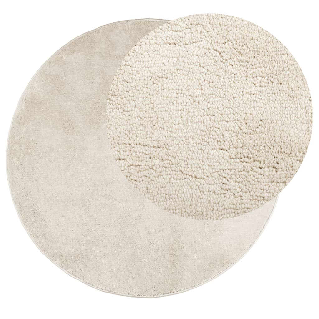 vidaXL Vloerkleed OVIEDO laagpolig Ø 240 cm beige