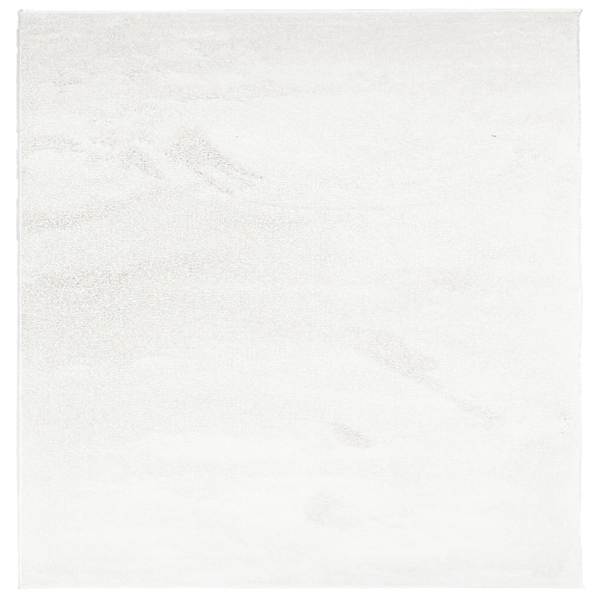 vidaXL vaip "OVIEDO" l&uuml;hikese narmaga, kreemjas, 120 x 120 cm