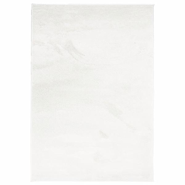 vidaXL vaip "OVIEDO" l&uuml;hikese narmaga, kreemjas, 160 x 230 cm