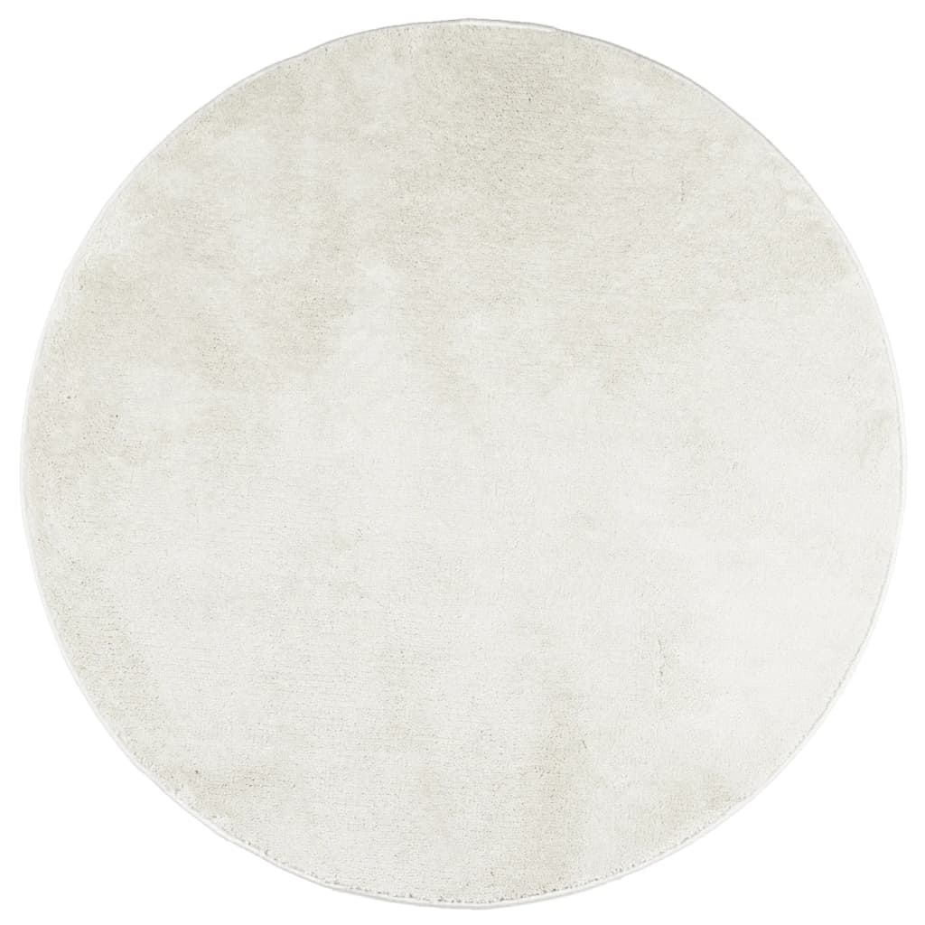 Thumbnail - vidaXL Teppich OVIEDO Kurzflor Creme Ø 120 cm