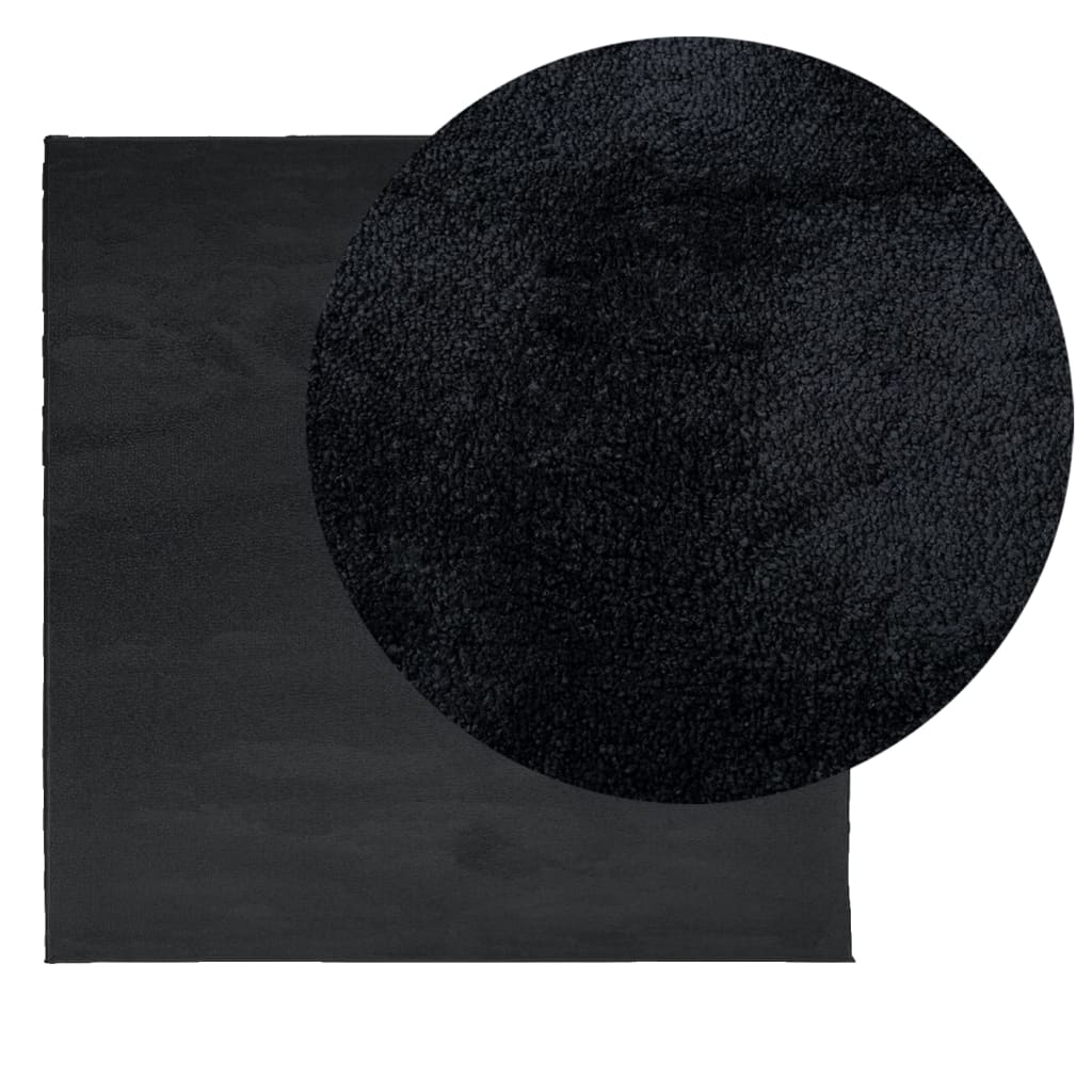 vidaXL Rug OVIEDO Short Pile Black 120x120 cm