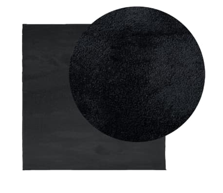 vidaXL Rug OVIEDO Short Pile Black 120x120 cm