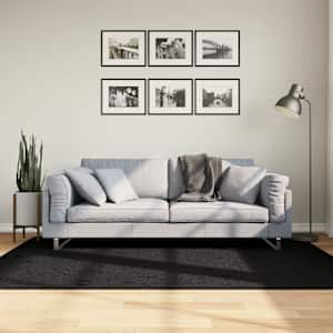 Preproga OVIEDO s kratkimi vlakni črna 140x200 cm