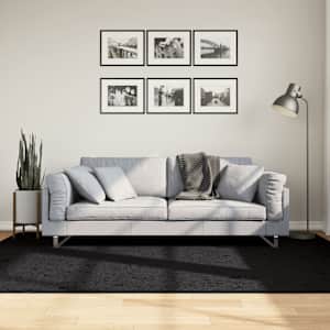 Preproga OVIEDO s kratkimi vlakni črna 160x230 cm