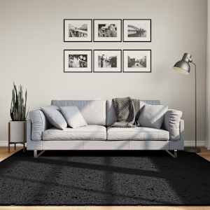 Preproga OVIEDO s kratkimi vlakni črna 200x200 cm