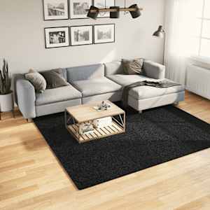 Preproga OVIEDO s kratkimi vlakni črna 240x240 cm