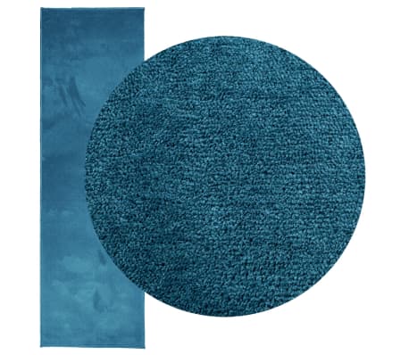 vidaXL Covor &bdquo;OVIEDO&rdquo;, fire scurte, turcoaz, 80x250 cm