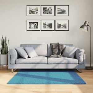 Preproga OVIEDO s kratkimi vlakni turkizna 120x120 cm