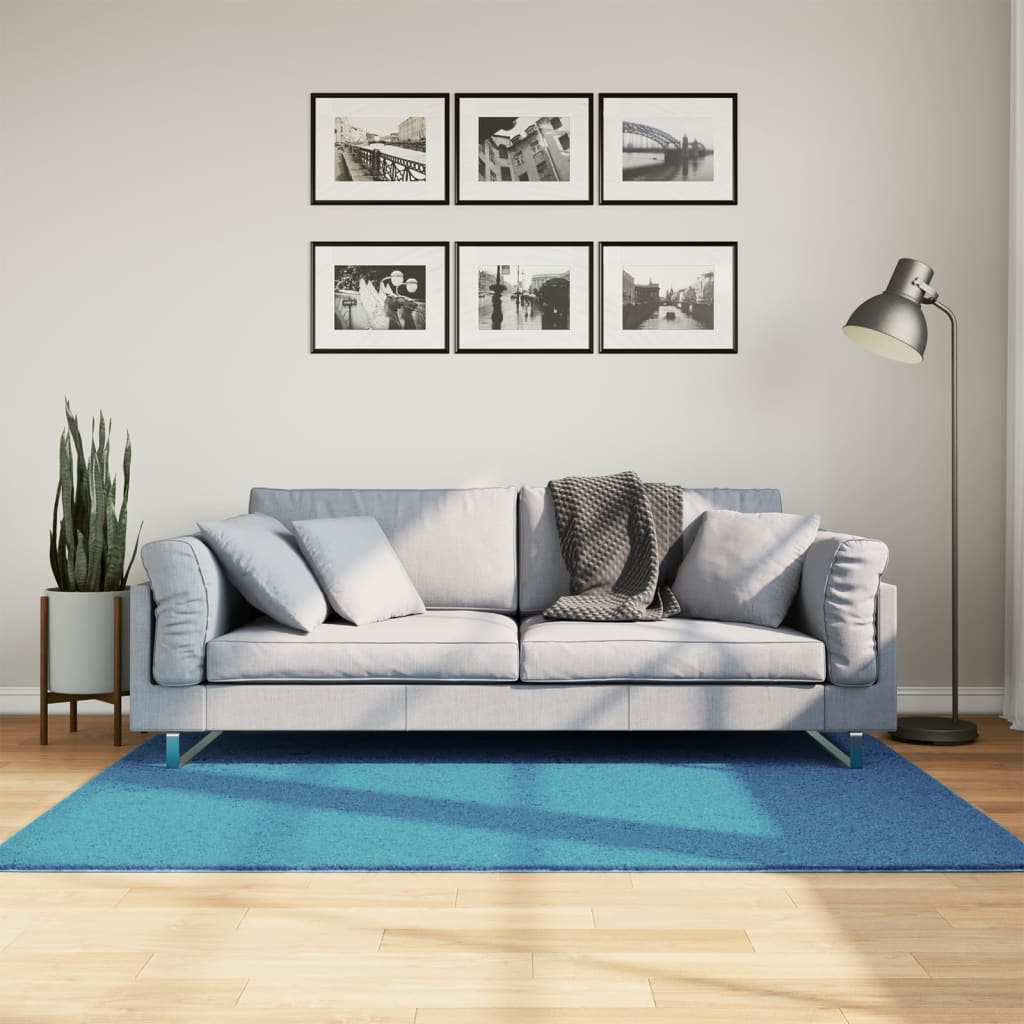 vidaXL Teppe OVIEDO kort luv turkis 120x170 cm