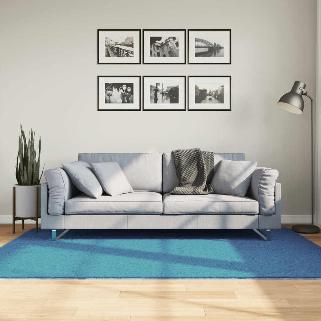 vidaXL Covor „OVIEDO”, fire scurte, turcoaz, 140x200 cm