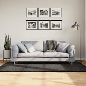 Preproga ISTAN visoka vlakna sijoč videz antracitna 100x200 cm