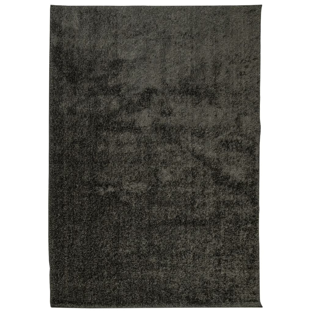vidaXL Koberec HUARTE vysokým vlasem lesklý vzhled antracit 140x200 cm
