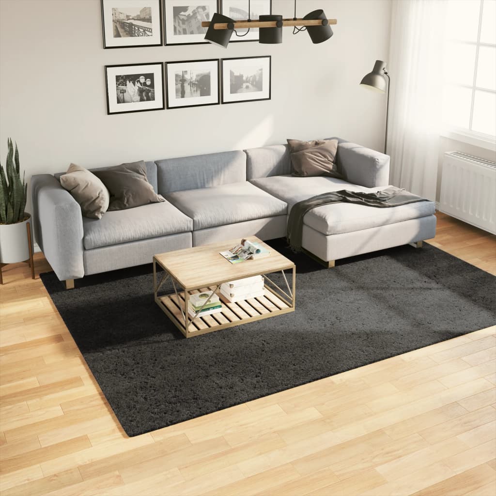 vidaXL Teppich ISTAN Hochflor Glänzend Anthrazit 200x280 cm