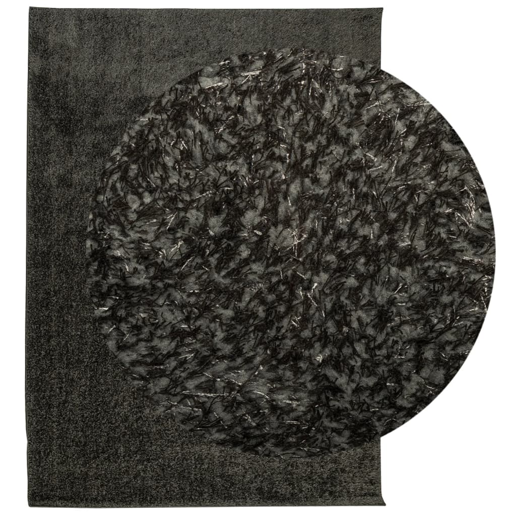 vidaXL Vloerkleed ISTAN hoogpolig glanzend 240x340 cm antracietkleurig afbeelding