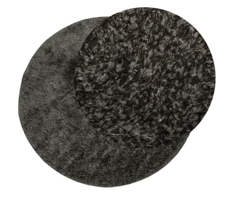 vidaXL Vloerkleed ISTAN hoogpolig glanzend &Oslash; 100 cm asntracietkleurig