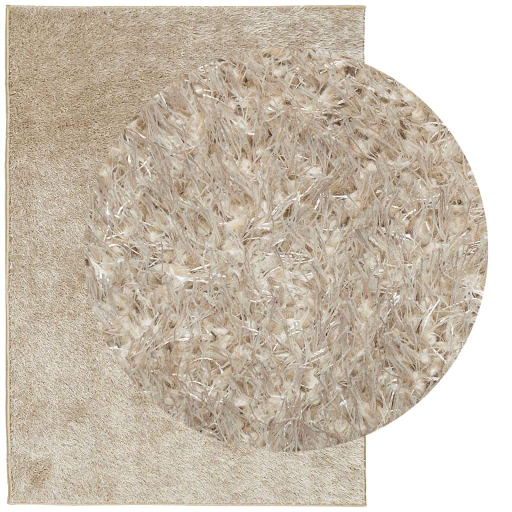 vidaXL Vloerkleed ISTAN hoogpolig glanzend 200x280 cm beige afbeelding