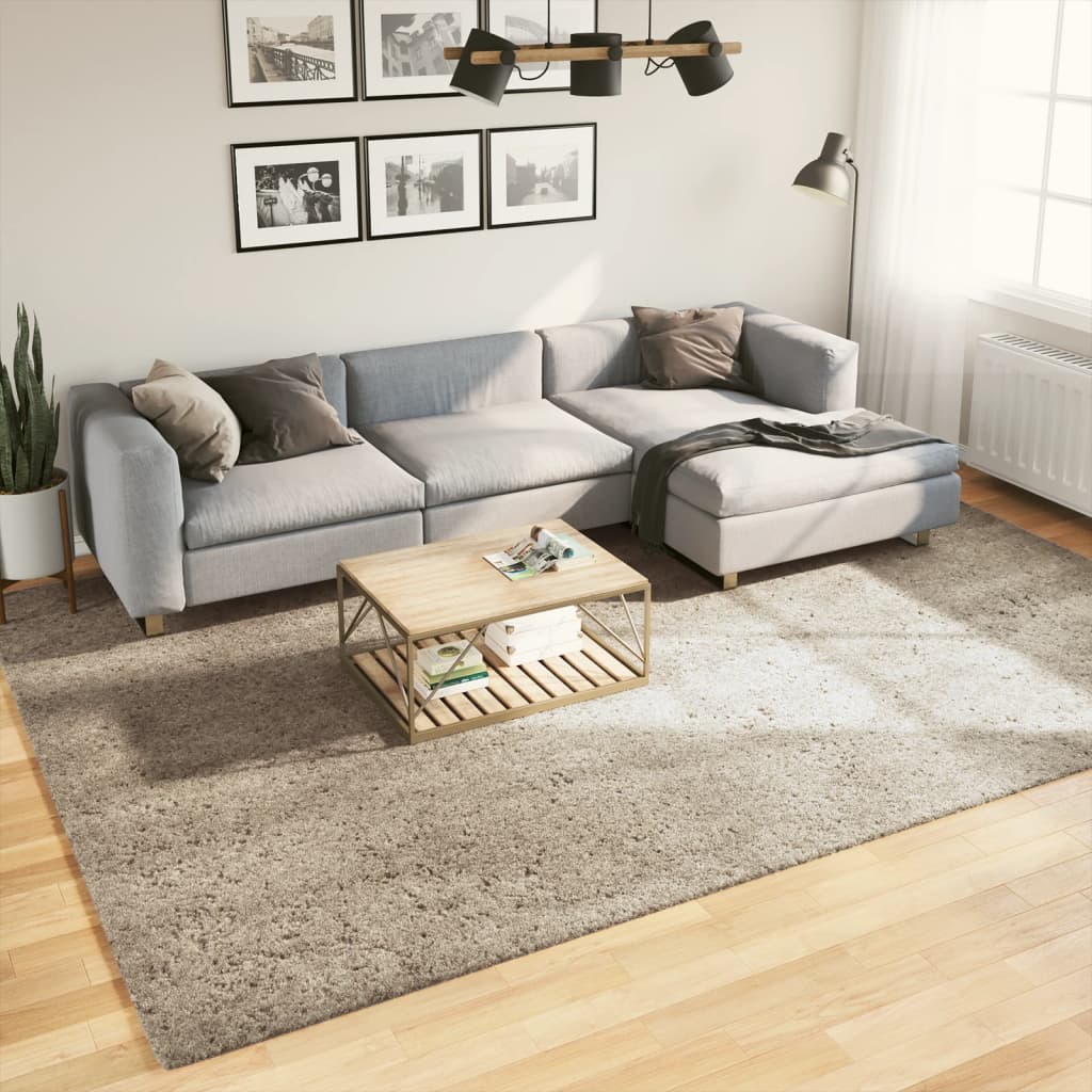 Teppich ISTAN Hochflor Glänzend Beige 240×340 cm