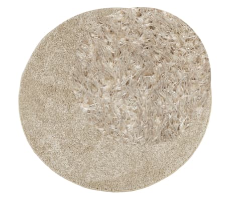 vidaXL Covor ISTAN, cu fire &icirc;nalte, aspect lucios, bej, &Oslash; 100 cm