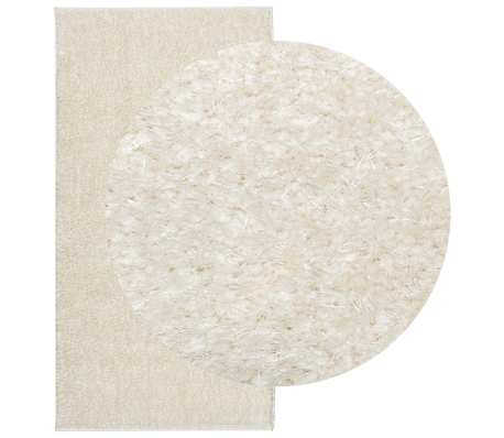 vidaXL Vloerkleed ISTAN hoogpolig glanzend 80x150 cm cr&egrave;mekleurig