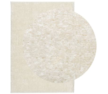 vidaXL Matta ISTAN l&aring;ngluggad glansig gr&auml;ddvit 160x230 cm