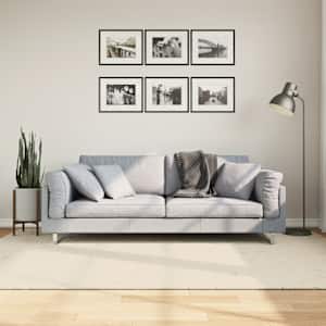 Koberec HUARTE vysokým vlasem lesklý vzhled krémový 160x230 cm - obrázek 1