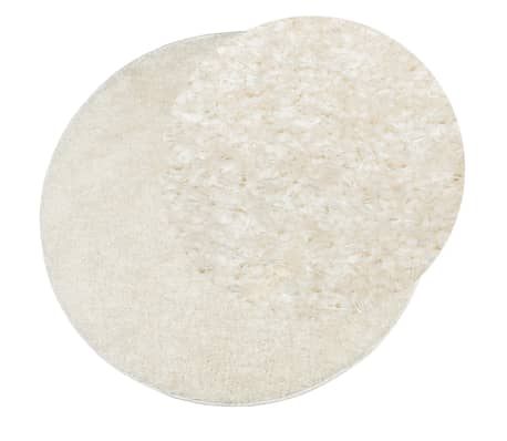 vidaXL Covor ISTAN, cu fire înalte, aspect lucios, crem, Ø 100 cm