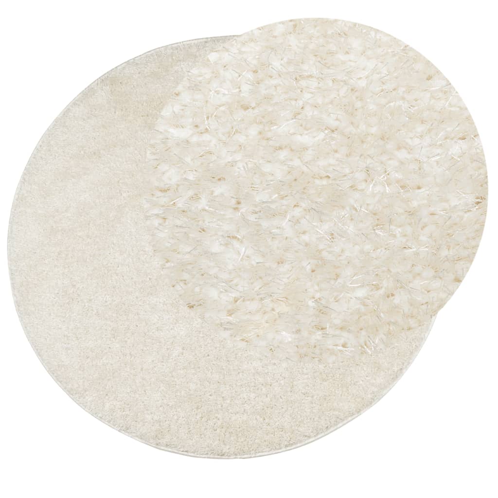 Thumbnail - vidaXL Teppich ISTAN Hochflor Glänzend Creme Ø 120 cm