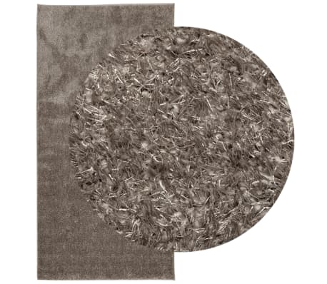 vidaXL Tapis ISTAN &agrave; poils longs aspect brillant gris 100x200 cm