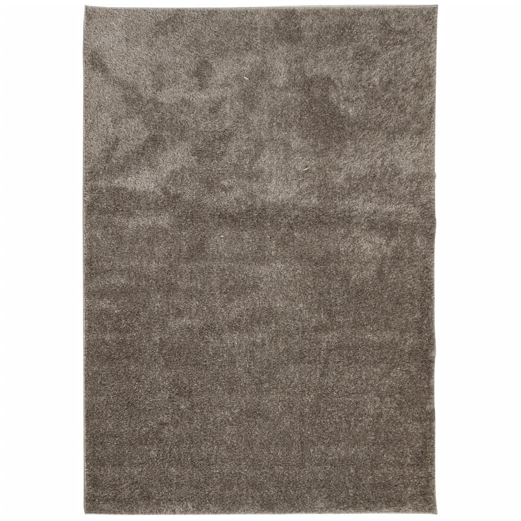 vidaXL Koberec HUARTE vysokým vlasem lesklý vzhled šedý 120x170 cm