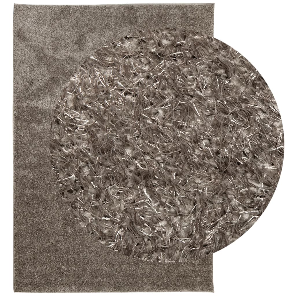 vidaXL Vloerkleed ISTAN hoogpolig glanzend 160x230 cm grijs afbeelding