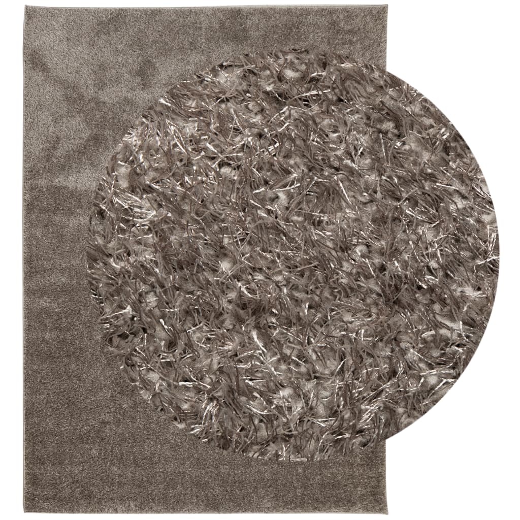 vidaXL Vloerkleed ISTAN hoogpolig glanzend 200x280 cm grijs afbeelding