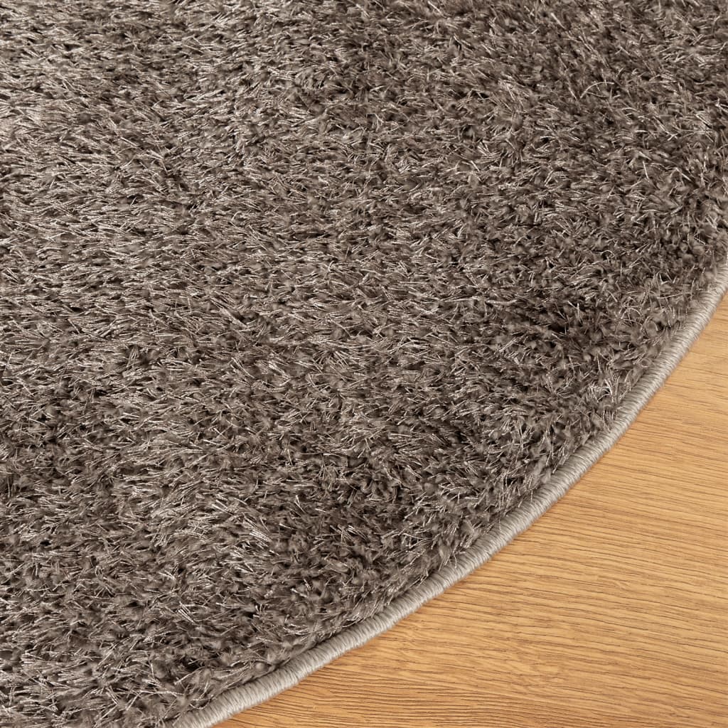 Teppich ISTAN Hochflor Glänzend Grau Ø 120 cm