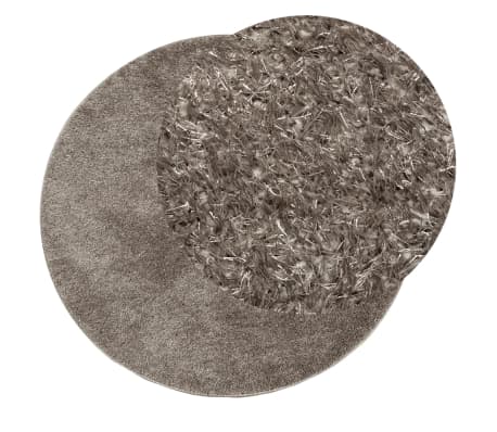 vidaXL Tapis ISTAN &agrave; poils longs aspect brillant gris &Oslash; 120 cm