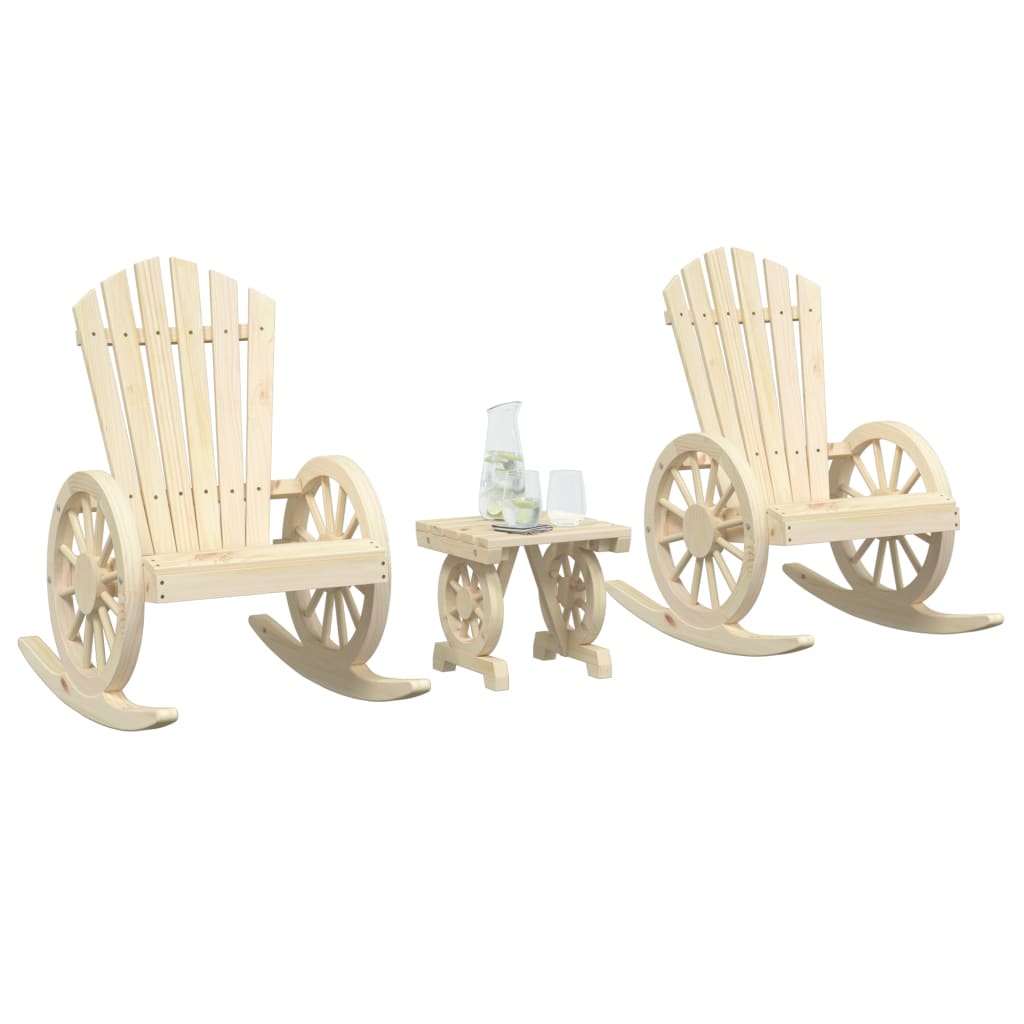 vidaXL 3-tlg. Garten-Lounge-Set Massivholz Tanne