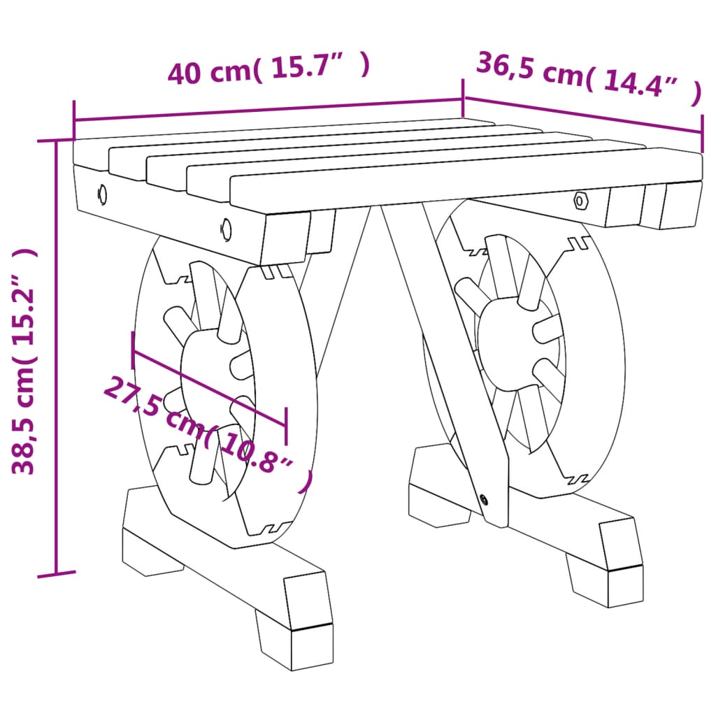 imagem de vidaXL Apoios de pés para jardim 2 pcs madeira de abeto maciça10