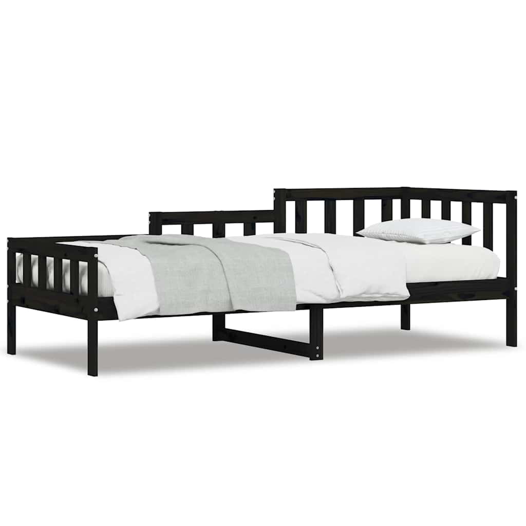 vidaXL Slaapbank 80x200 cm massief grenenhout zwart