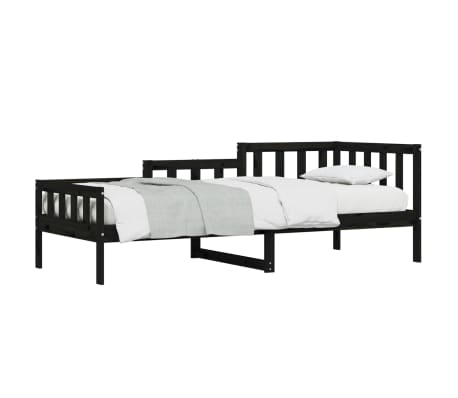 vidaXL Dormeuse Nera 90x190 cm in Legno Massello di Pino