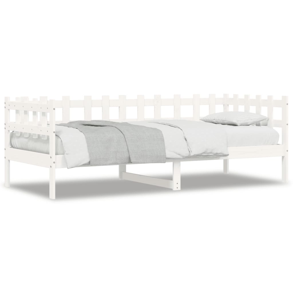 vidaXL Slaapbank 90x200 cm massief grenenhout wit