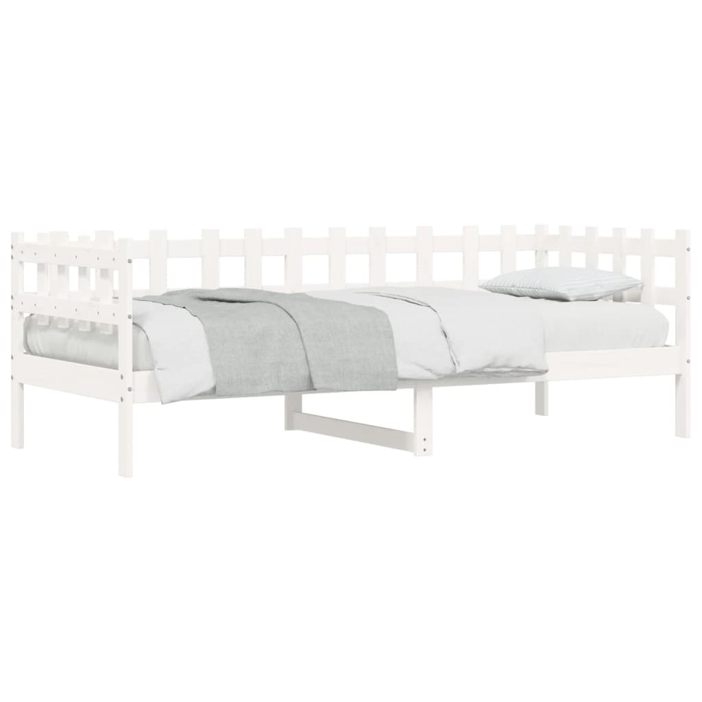 vidaXL Slaapbank zonder matras 90x200 cm massief grenenhout wit afbeelding