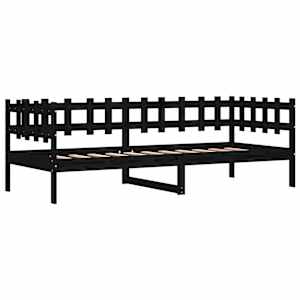 Válenda černá 90 x 200 cm masivní borové dřevo - obrázek 5