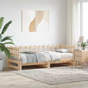 Výsuvná postel 2x (80 x 200) cm masivní borové dřevo - obrázek 1